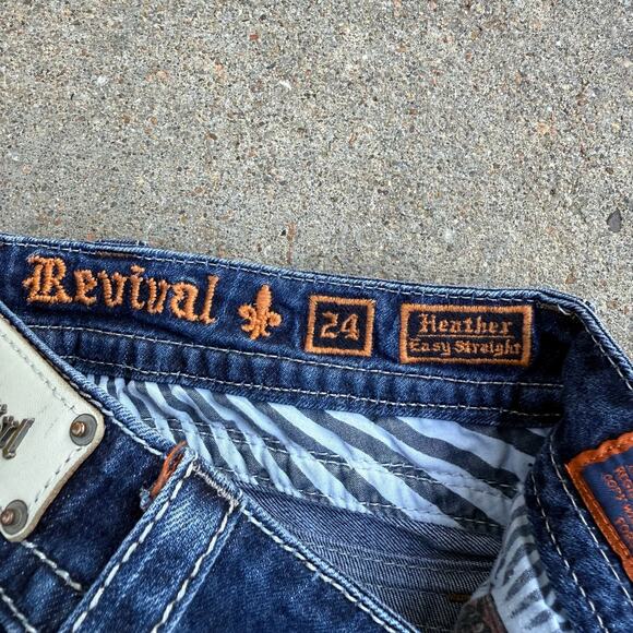 Rock Revival Dark Blue Straight Leg Jeans - Picture 4 of 10